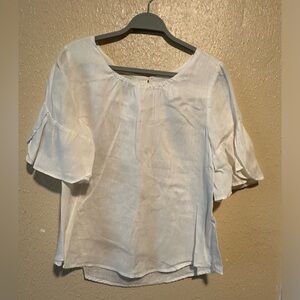 Sundance Willa‎ Whisper Linen Flutter Sleeve Top Size Small Blouse
